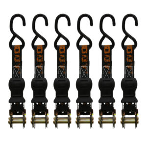 Muddy MUD-DRS14-6PK 1-In. x 14-Ft. Durable Ratchet Straps with Coated S-Hooks, 6 Count