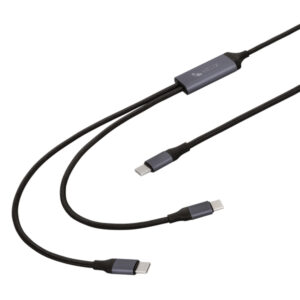 HELIX ETHC2PDB 100-Watt 2-in-1 USB-C to DUAL USB-C Charge and Sync Cable, 4.5 Ft.