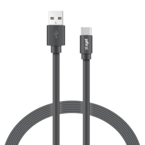 XYST XYS-TC4204F Charge and Sync USB to USB-C Flat Cable, 4 Ft. (Black)