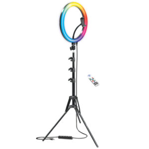 Bower WA-RLSRGB12 RGB Selfie Ring Light Studio Kit with Wireless Remote Control and Tripod (12 In.)