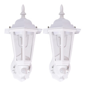 MAXSA Innovations 49719-2PACK Battery-Powered Motion-Activated Plastic LED Wall Sconce (2 Pack; White)