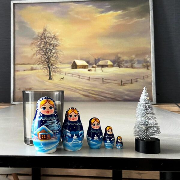 AEVVV Russian Nativity Nesting Dolls Set 5 pcs   Christmas Nesting Dolls   Best Xmas Decorations   Russian Souvenir Matryoshka Dolls   New Year Xmas Gifts - Image 8