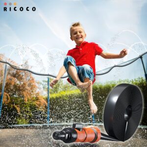 Trampoline Sprinkler for Kids 49 Ft Heavy Duty Sprinkler for Trampoline for Outside Backyard Water Park Fun Summer Stuff Things Accessories for Trampoline Outdoor Play Toys Boys Girls Ages 7 13