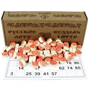 Russian Lotto Board Games   Russian Bingo Games for Family   Tambola Kit of Wood Barrels Bingo Cards Chips   Juego De Loteria Game Rusa   Loto Souvenirs