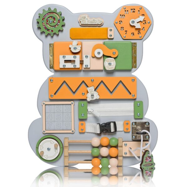 Busy Board for Toddlers Sensory Game Montessori Board for Kids Activity Toy for Toddlers Develop Fine Motor Skills Educational Learning Toy Learning Wooden Travel Toy Doors and Locks