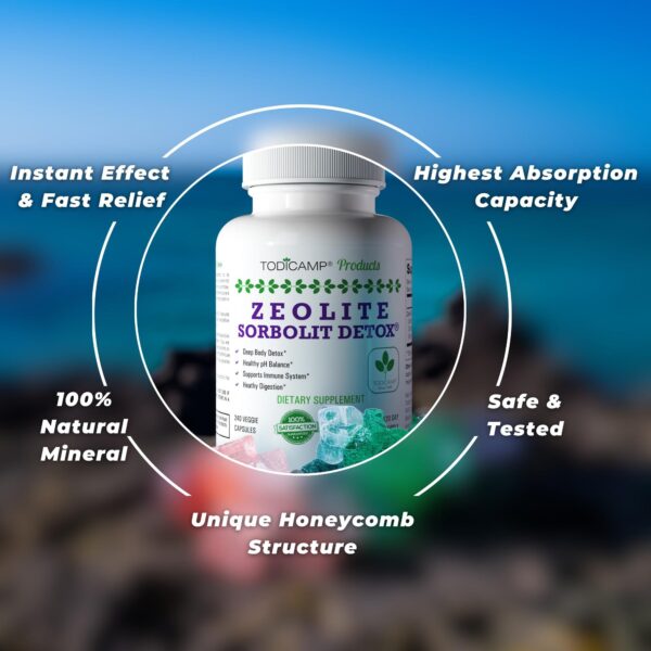 Zeolite Detox 240 Capsules   Zeolite Capsules Sorbolit Ultra FINE 1 2 µm   Zeolite Clinoptilolite Powder 95%   3X Activated Zeolite Supplement 4 Months Supply - Image 8