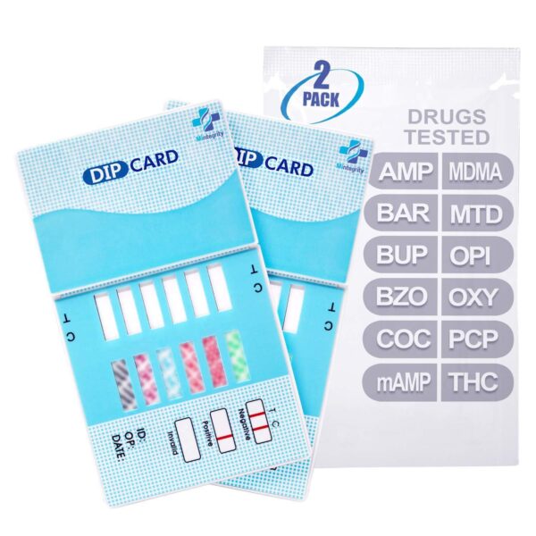 [2pk]   12 Panel Urine Test Card (AMP BAR BUP BZO COC mAMP MDMA MTD OPI OXY PCP THC) #MI WDOA 6124