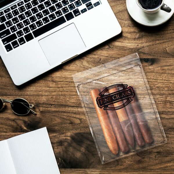 Poly Zipper Cigar Bag 8 x 10 Pack of 100 Fine Clear Plastic Bags for Cigars 2 Mil Thick Clear Poly Bags Tamper Proof Small Zipper Bags Reclosable Zip Bags for Safe Storage Cigars - Image 6