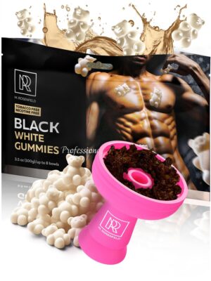M. ROSENFELD Hookah Shisha White Gummies   Tea Leaves Herbal   3.5 ounce 100 Gram   Hookah Flavors Nicotine Free Molasses & Nicotine Free Shisha with Organic White Gummies Black Shisha Hookah Flavor