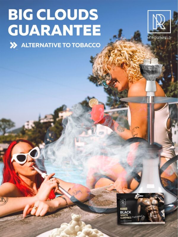 M. ROSENFELD Hookah Shisha White Gummies   Tea Leaves Herbal   3.5 ounce 100 Gram   Hookah Flavors Nicotine Free Molasses & Nicotine Free Shisha with Organic White Gummies Black Shisha Hookah Flavor - Image 5