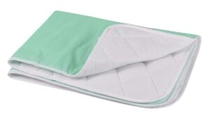 Pack of 2 Quilted Reusable Underpads Green 18 x 24 Washable and Reusable Incontinence Bed Underpads Heavyweight 55 45 Polyester Cotton Knitted Vinyl Barrier