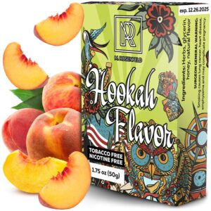 Hookah Flavors Peach   176 ounce (50 gram) Hookah Shisha Tobacco Free Molasses Hookah Tobacco & Nicotine Free Peach Shisha with Real Organic Shisha Hookah Flavors Peach Hookah Flavor