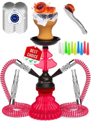 Red Hookah set with everything   Hookah Set 2 Hose Hookah – LilOne