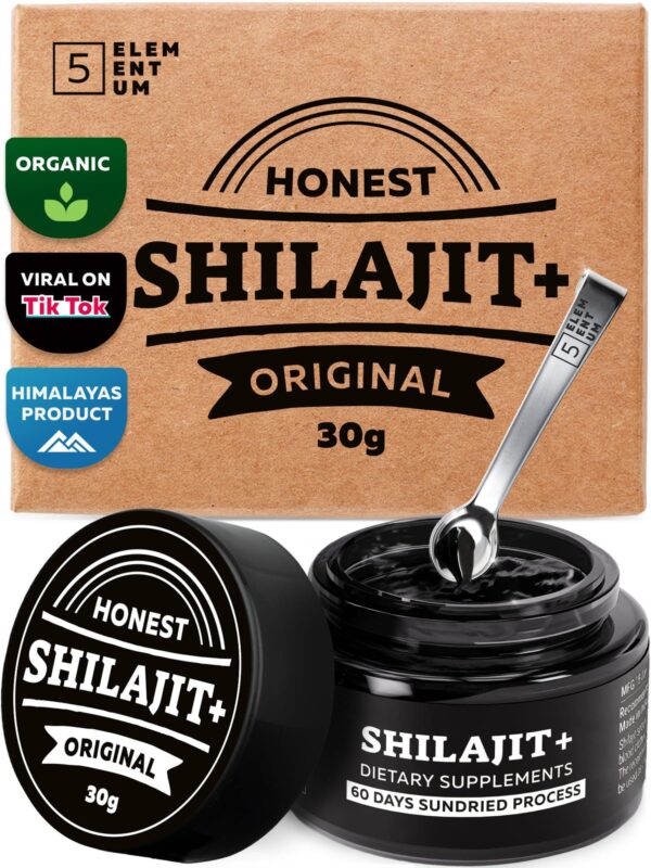 Shilajit Pure Himalayan Organic Shilajit Resin 30g   Maximum Daily Dose 500mg   Organic Shilajit with 85  Trace Minerals & 85% Fulvic Acid for Energy Support Immune Support 30 Grams