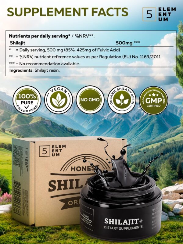 Shilajit Pure Himalayan Organic Shilajit Resin 30g   Maximum Daily Dose 500mg   Organic Shilajit with 85  Trace Minerals & 85% Fulvic Acid for Energy Support Immune Support 30 Grams - Image 2