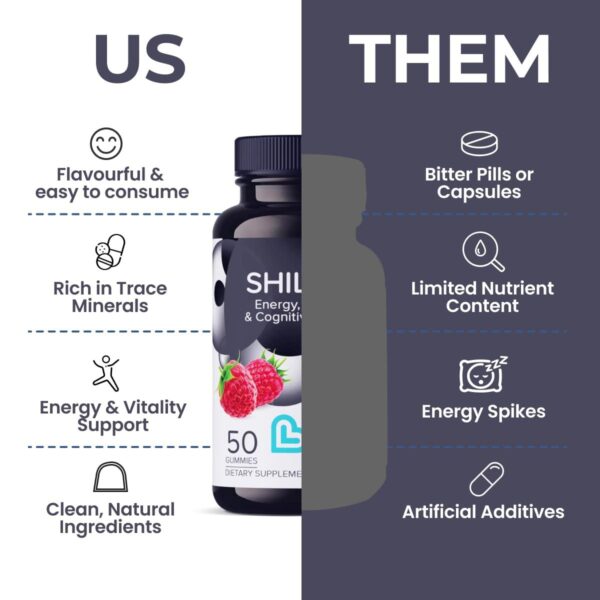 Shilajit Gummies   10000mg Pure Himalayan Shilajit with Fulvic Acid & Trace Minerals Maximum Potency & Strength for Absorption Enhanced Energy Focus & Immune Support Men & Women 50 Count - Image 3
