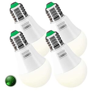 Motion Sensor Light Bulb Radar   800lm Daylight Outdoor Indoor   Dusk to Dawn Motion Activated LED Bulbs   for Porch Garage Basement Stairwell   E26 A19 4500K Security (4 Pack)…