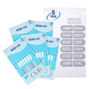 MiCare [5pk]   12 Panel Urine Test Card (AMP BAR BUP BZO COC mAMP MDMA MTD OPI OXY PCP THC) #MI WDOA 6124