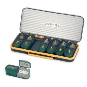 Weekly Medicine Organizer Pill Box Am Pm Pill Organizer 7 Day Pill Case 2 Times A Day Daily Pill Container Vitamin Organizer Travel Large Pill Holder for Supplement Cute Medication Storage