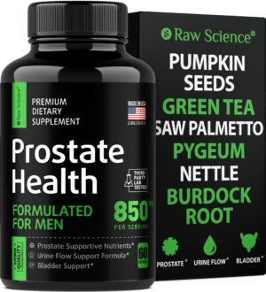 Prostate Support Supplement For Men's Health   DHT Blocker Urinary Tract Overactive Bladder Support & Prostate Health: Saw Palmetto Lycopene Pygeum Pumpkin Seed Extract Beta Sitosterol   60 Caps