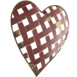 Mission Gallery Galvanized Metal Heart for Wall Decor   Piece of Art for Home Interior in Distressed Rustic Style 14 x 13