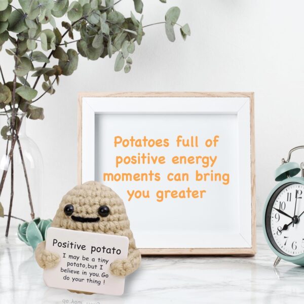 MOCCO Mini Funny Positive Potato Adorable 3 Inch Knitted Toy with Uplifting Message Card   Perfect Cheerful Gift for Friends Parties and Christmas Decor - Image 7