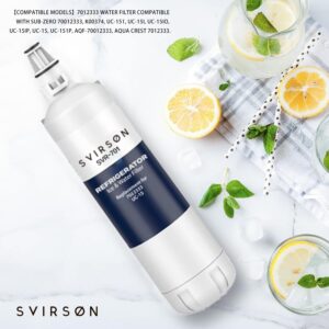 Svirson Replacement for Sub-Zero 7012333 - Compatible with Sub-Zero 7012333 & UC-15 Models - Crystal Clear Ice, OEM Replacement, Easy Install - 6 Month Filter