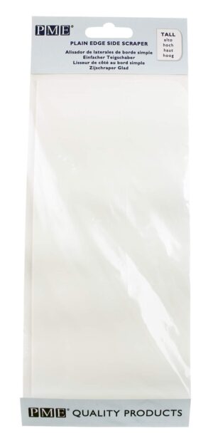 PME Cake Decorating 8  Tall Plain Edge Plastic Side Scraper 8 x 3.7 Inches White Standard