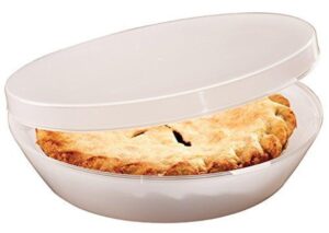 Plastic Pie Carrier with Lid   BPA Free Lightweight Airtight Washable Pie Keeper with Hinged Cover   Keeps Cake Cookie Cupcake Fresh   Pie Container with Lid 11.75 x9.25”x3.25