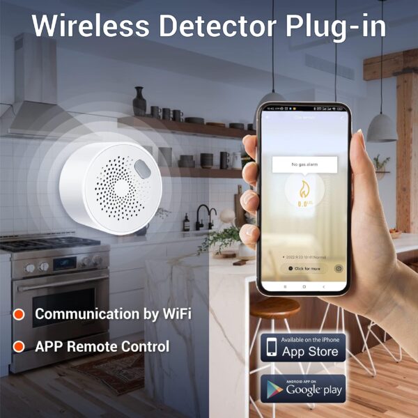 Wireless Natural Gas Alarm   Plug in Explosive Gas Detector combo for Flammable Gases Methane Propane Butane LPG LNG WiFi Gas Leak Sensor Natural Gas Leak Detector for Home RV Trailer Camper - Image 4