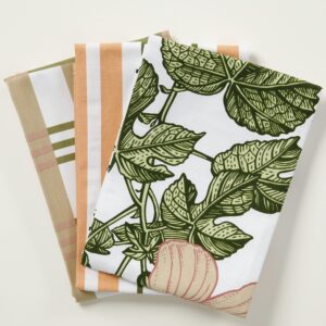 100% Cotton Set of 3 Multi Purpose Kitchen Towel 16 x24  Soft Absorbent Dish Towels Tea Towels Bar Towels Spring Summer for Mothers Day (16 Inch by 24 Inch)