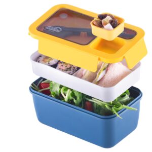 Tarlini | Blue Bento box   Premium Bento Lunch Box with Compartments for Portion Control and On The Go Dining | Adult lunch box | Durable and Stylish Solution | 40 Ounces