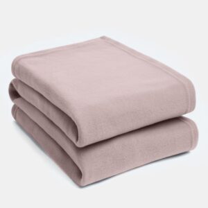 Warm Polar Fleece Throw Over Soft Sofa Bed Blanket for Couches Settee Solid Large Blanket Blush Pink   50  x 60