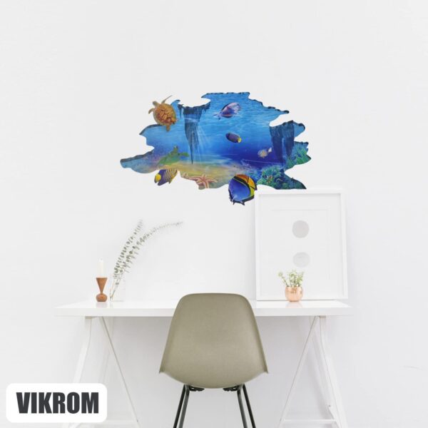 3D Floor Stickers Ocean Bathroom Decor Under Water Floor Decal 3D Wallpaper Decals Removable Floor Sticker   PVC 3D Ocean Wall Decals Ocean Themed Bedroom Decor Ocean Theme Classroom Birthday Party - Image 7