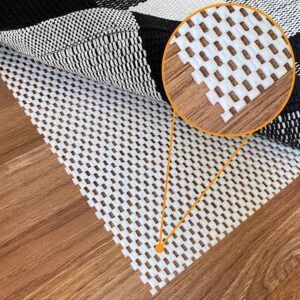 Non Slip Rug Pad Gripper   4 x 6 Ft Anti Skid Carpet Mat, Provides Protection for Hardwood Floors and Hard Surfaces, Extra Strong Grip and Thick Padding for Safe and in Place Your Area Rugs & Runners