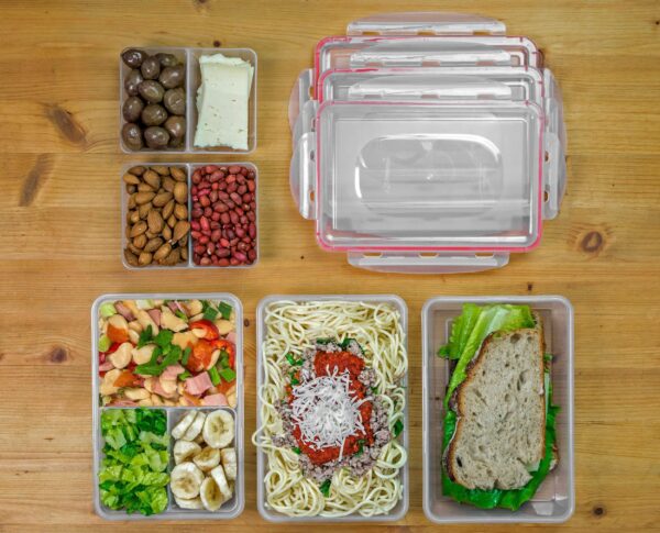 Meal Prep Lunch Box   8 piece set   Insulated Container For Women or Men   3 Bento style boxes (BPA Free) in Large Lunch Bag  Microwave Safe   Includes Fork Spoon Thermos & 2 Ice Packs   A2S - Image 7