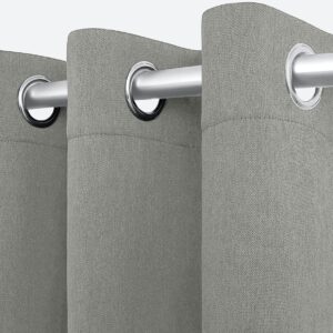 Blackout Curtains for Bedroom Pack of 2 Window Hanging Panels 63 inch Long Blind Off Grommet Curtains Thick Black Out Window Screen No Light Drapes (42 x 63 inch Silver)