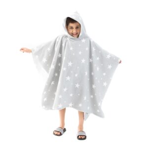 Towel Poncho Kids Changing Robe Kids Hooded Towel Summer Holiday Boys Girls Swimming Pool Beach Surfing Bath Quick Dry Soft Microfiber Poncho Towels for Kids Star One Size 55 x40