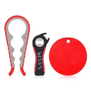 Silicone Jar Opener Gripper Pad   3Pcs Nonslip Bottle Opener Rubber Jar Opener Gripper Pad Kitchen Set Jar Openers for Seniors Hand Can Opener Kitchen Gadgets  Handheld Can Opener Multi Purpose Opener