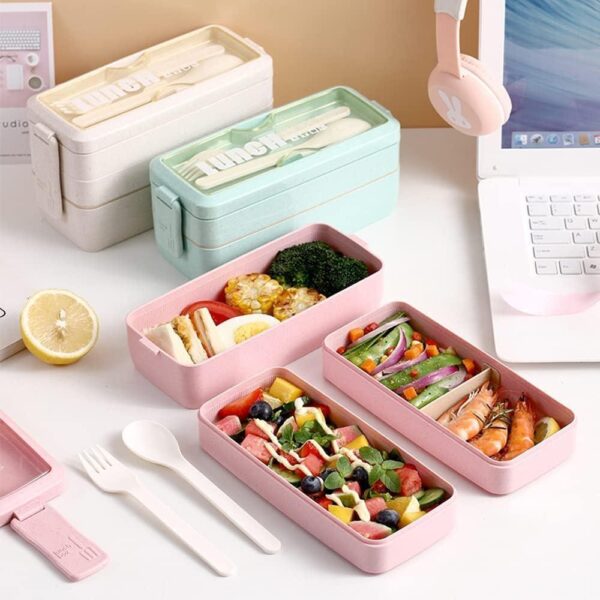 TARLINI Premium Bento Box for Adults   Upgraded Version Includes Spoon & Fork Leakproof and BPA Free 32 oz Beige - Image 8