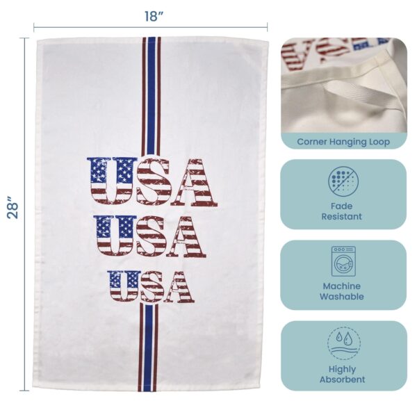 The Fine Living Co. USA Patriotic Kitchen Towels 2 Pack 100% Cotton 4th of July Independence Day Americana Hand Towels Decorative Towel for Drying Cleaning 18 x28 - Image 4