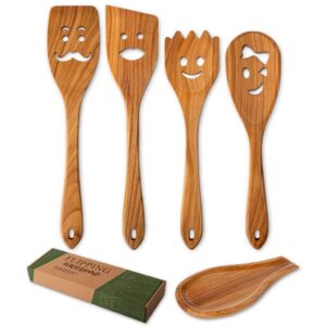Spatula Set Cherry Wood Spurtle Supplies Cast Scraper Wooden Spoons For Cooking Family Coocking Multipurpose Utensil