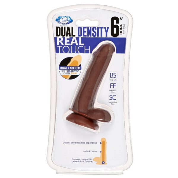 Cloud 9 dual density dildo touch 6in w/ balls brown - Image 5