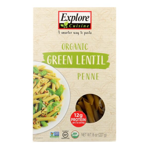 Explore Cuisine Organic Green Lentil Penne - Lentil Penne - Case of 6 - 8 oz. - Image 3