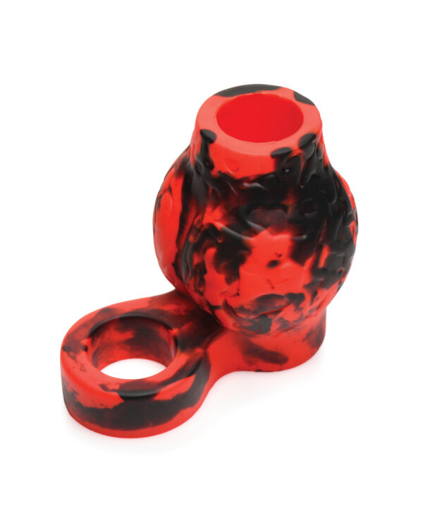 Creature Cocks Hell Bound Penis Sleeve & Ball Stretcher - Red/Black - Image 3