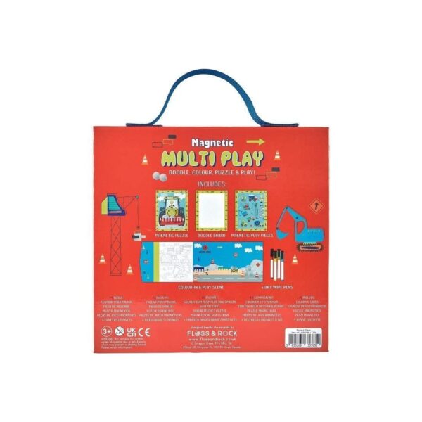 Construction Themed 20 Pc Magnetic Playset  Magnetic Puzzle Doodle Board Magnetic Pieces & Coloring Play Scene incl.   Educational S.T.E.M Shape Sorting Game   Learning to Follow Visual Cues Ages 3 - Image 5