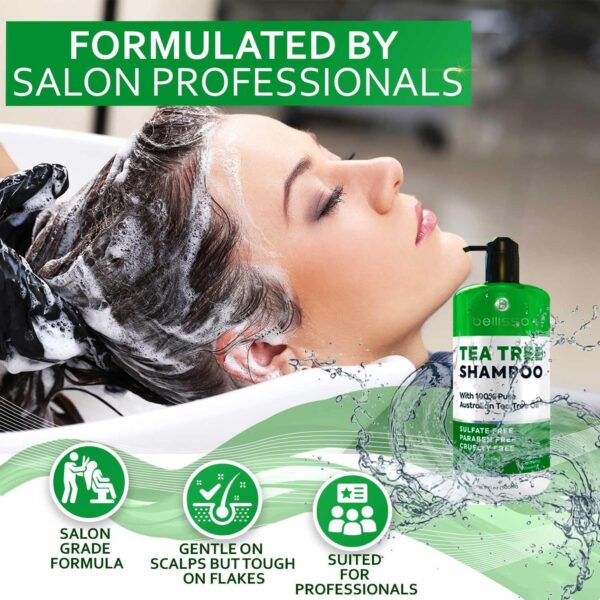 Tea Tree Oil Shampoo   Sulfate and Paraben Free   Anti Dandruff Treatment for Itchy Dry Scalps   Ideal for Women and Men with Oily Hair and Scalp Buildup - Image 5