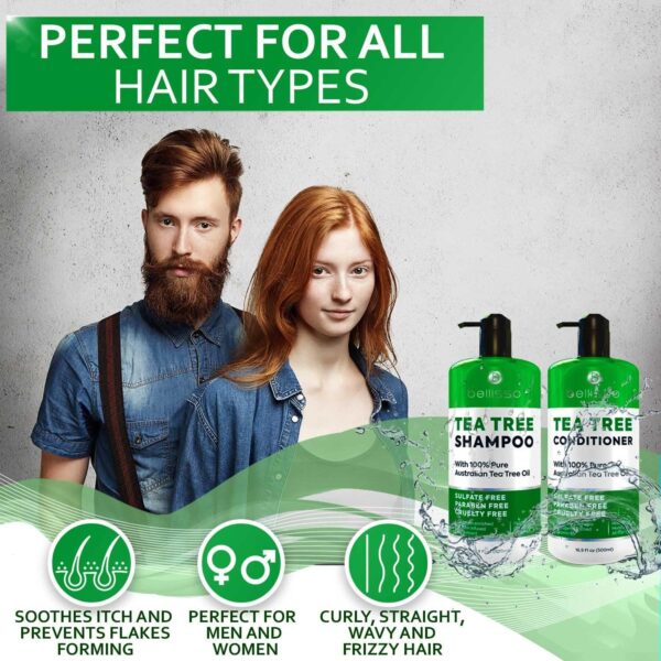 Tea Tree Oil Shampoo   Sulfate and Paraben Free   Anti Dandruff Treatment for Itchy Dry Scalps   Ideal for Women and Men with Oily Hair and Scalp Buildup - Image 6