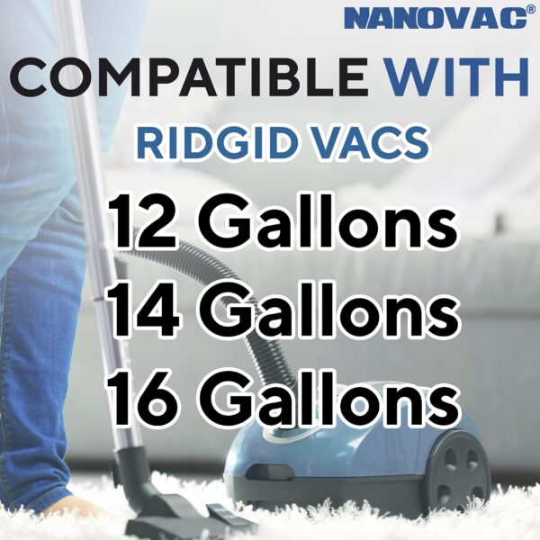 Fits Ridgid Shop Vac Bags 12 16 Gallon   Replacement VF3502 Dust Collection Bag – Filter Bags 23743 For Ridgid Vacuums (5 pcs) - Image 2