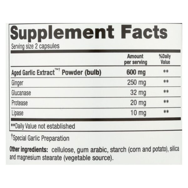 Kyolic - Aged Garlic Extract Candida Cleanse And Digestion Formula102 - 200 Vegetarian Capsules - Image 2